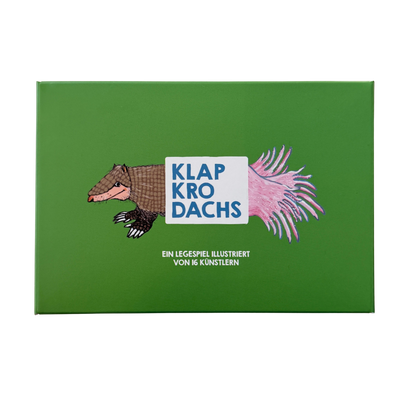 Legespiel klapkrodachs mit verschiedenen Legekarten für lustige Tierkombinationen. Ab 4 Jahren.
