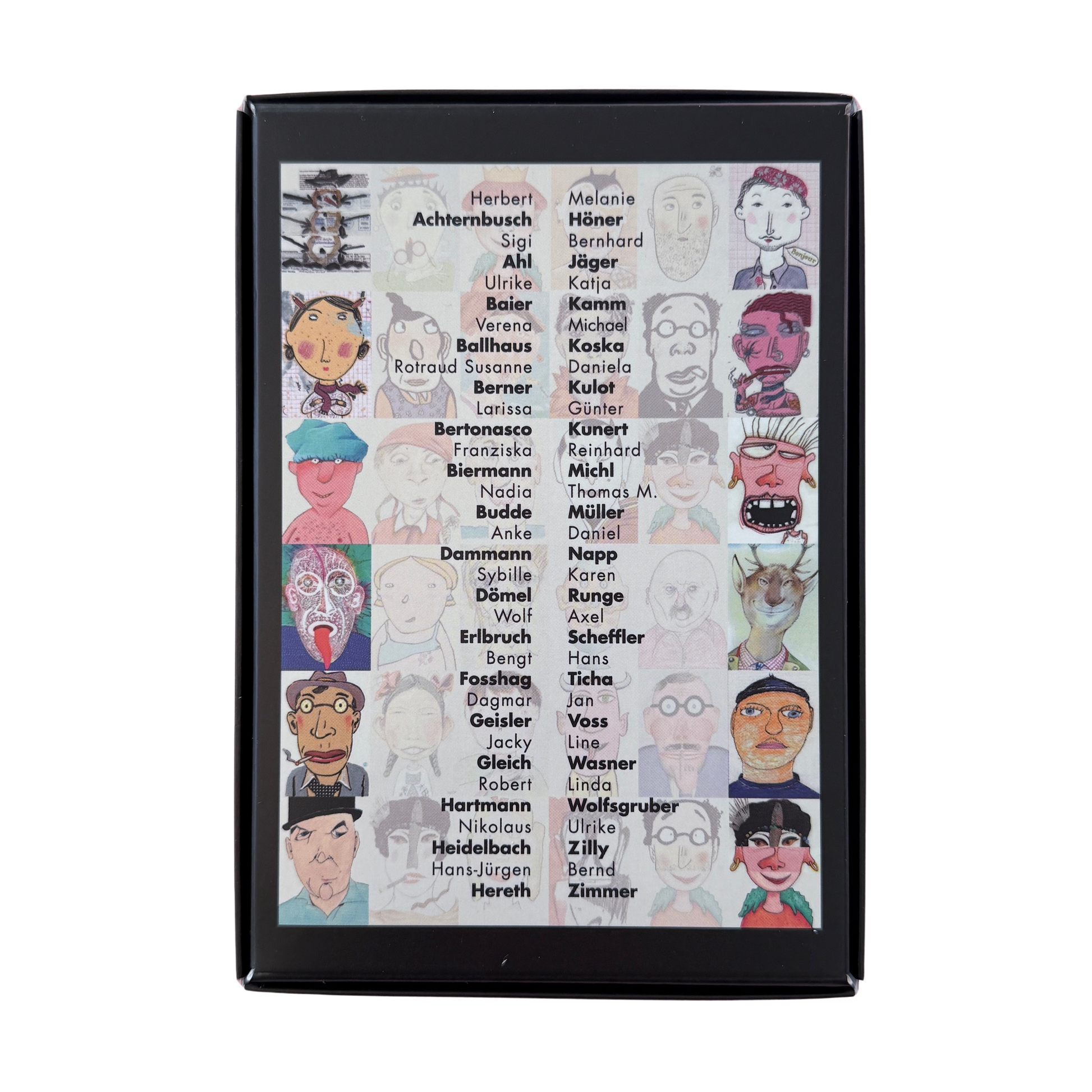 Legespiel-augenasemund - verschiedene Legeteile für lustiges Gesichter. Rückseite mit allen Gesichtern. Von Künstlern gestaltet. 