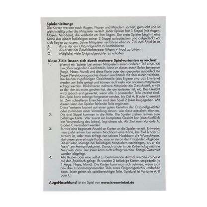 Legespiel-augenasemund - verschiedene Legeteile für lustiges Gesichter. Spielanleitung. 
