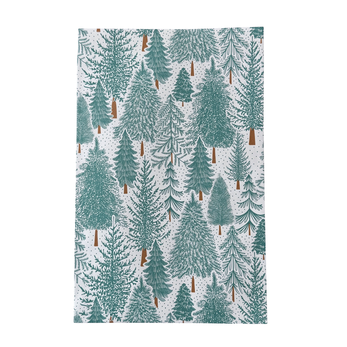 Geschenktüte mit einem Tannenwald Motiv.
