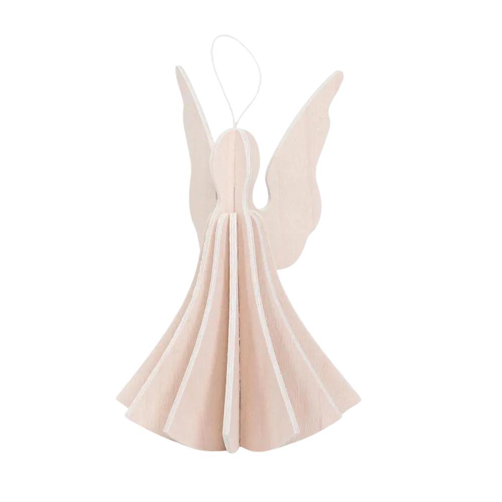 Ein Engel aus Holz zum zusammenstecken und anhängen.