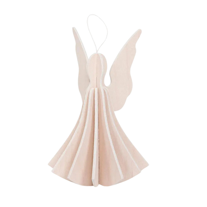 Ein Engel aus Holz zum zusammenstecken und anhängen.