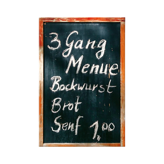 Magnet mit Spruch - drei Gang Menü.