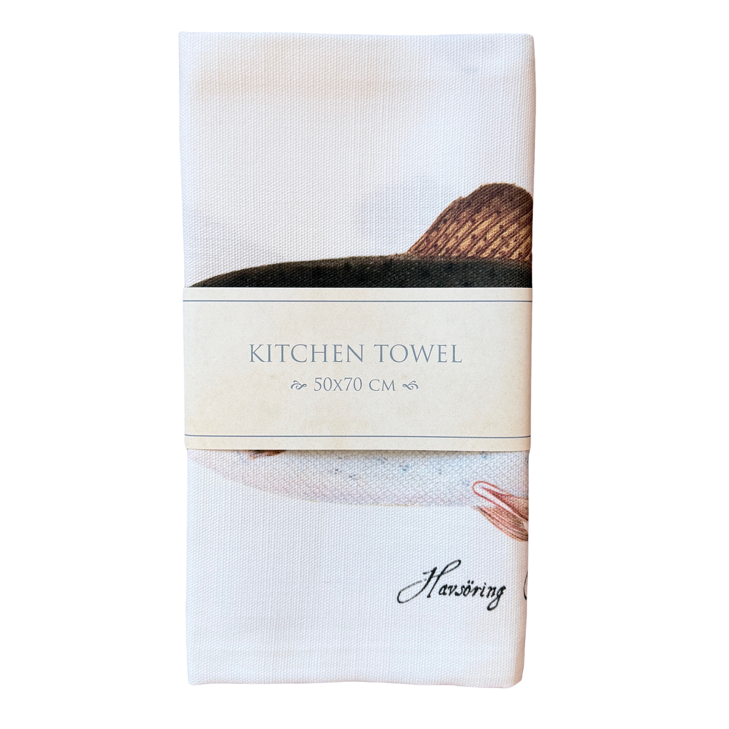 Geschirrtuch aus  Baumwolle mit Zitronenmotiv darauf. 