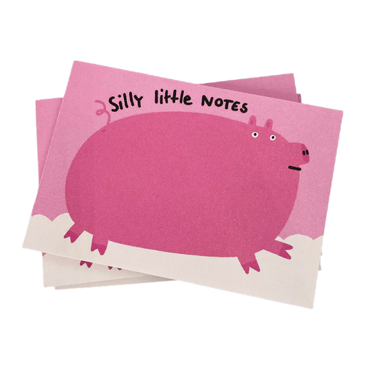 Sillx littlel Notes Notizblock mit einem großen rosa Schweinchen zum Beschreiben. 