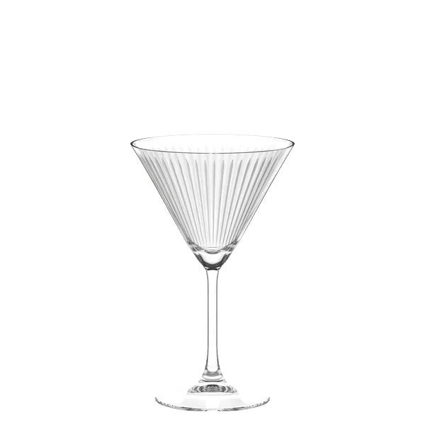 Cocktailschale aus geschliffenem Glas.