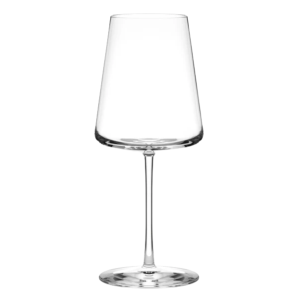 Bordeauxglas in puristischer Form. 