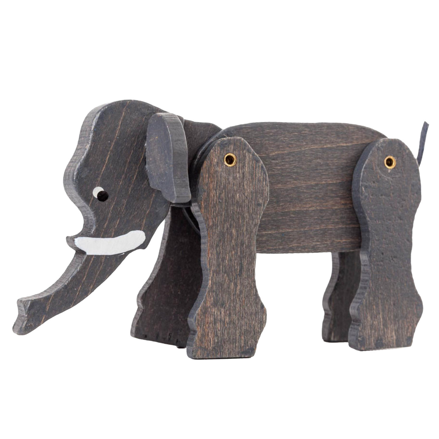 Wooden animal, moving elephant, grey, wood, 9.50xca.13 cm