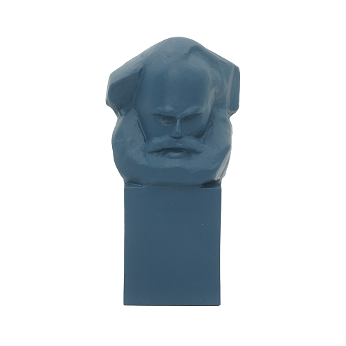 nordic-soul rostock schoenes blauer karl marx kopf miniatur nischel aus chemnitz in handarbeit in berlin hergestellt als dekoelement oder geschenk von saru design berlin