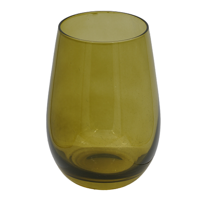 nordic-soul rostock nuetzliches olivgruen trinkglas aus rauchglas mundgeblasen von stoelzle