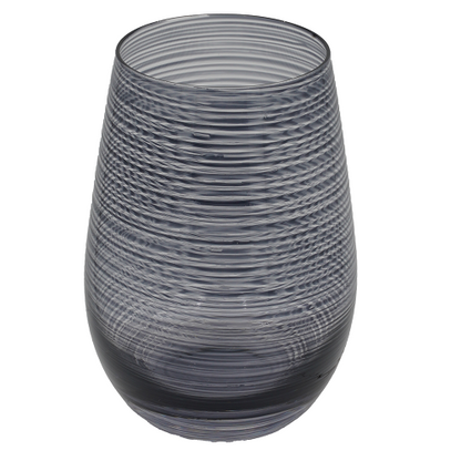 nordic-soul rostock nuetzliches graues trinkglas aus rauchglas mundgeblasen mit rillen von stoelzle