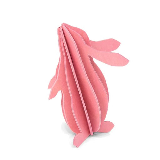 Bastelset 3D Hase, rosa, Birkensperrholz, Höhe 9 cm