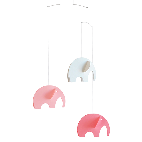 nordic-soul rostock schoenes mobile aus papier mit rosa elefanten zum dekorieren oder verschenken für kinder und das kinderzimmer von flensted mobiles denmark